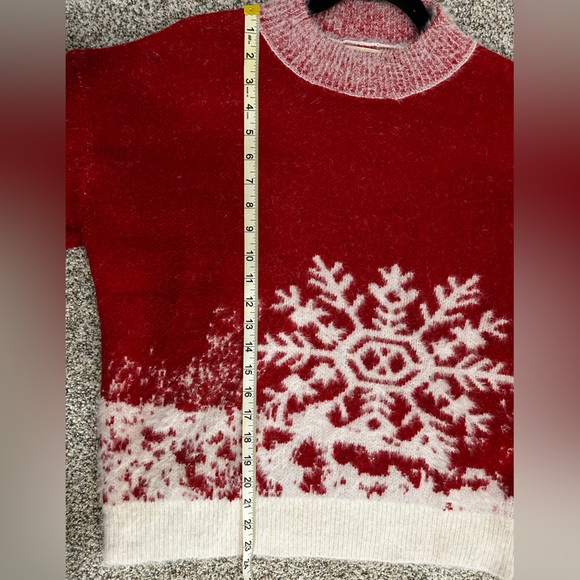 BiBi Red and White Snowflake Sweater - Picture 4 of 6